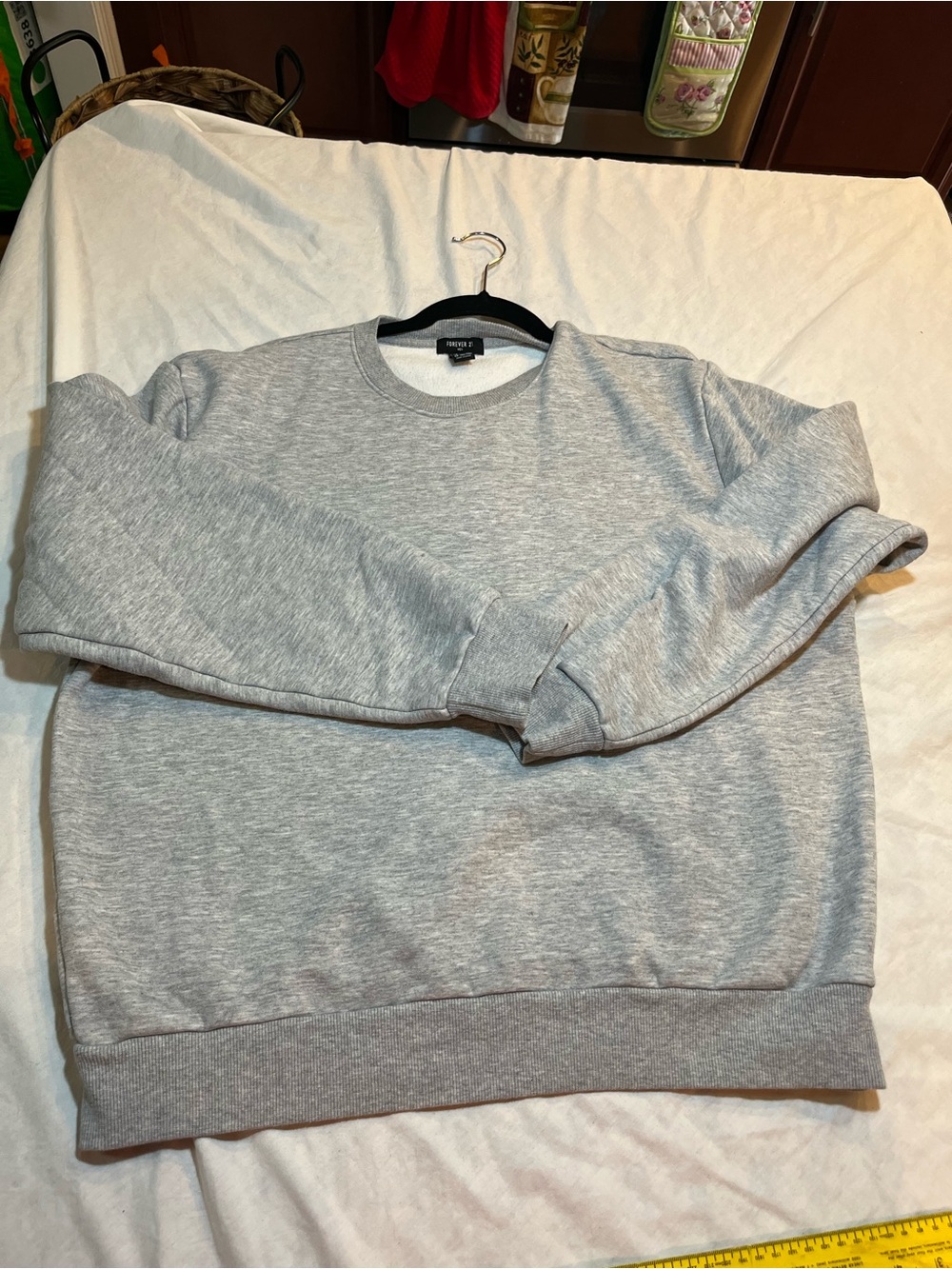 Forever 21 unisex  Crewneck Sweatshirt - Light Gray size XL